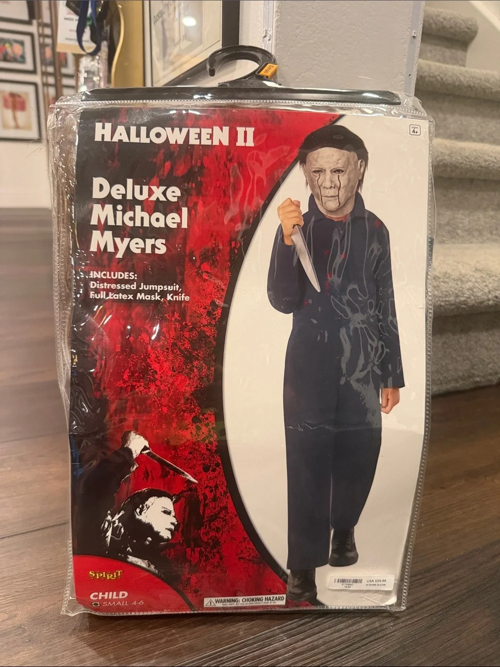 Spirit Deluxe Michael Myers Kids Costume - Navy Blue & White Mask